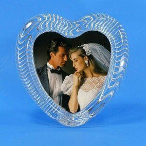Vintage Mikasa Heart Shaped Picture Frame Clear Crystal